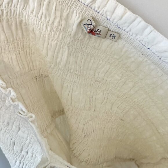 Faherty Strapless White Smocked Cover Up Dress - Size: Small - Picture 6 of 7